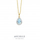 18 KARAAT KETTING met DIAMANT en topaas AK0094d/45cm.
