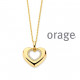 Orage PLAQUE ketting met hartje BA204/45cm.