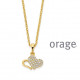 Orage PLAQUE ketting met hartje BA231/45cm.
