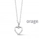 Orage zilver ketting met hart BB232/45cm.