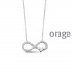 Orage zilver ketting met infinity en hart BB260/42cm.
