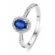 18 karaat ring met blauwe saffier en briljant GR3446WB