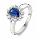 18 karaat ring met blauwe saffier en briljant GR3452