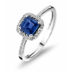 18 karaat ring met blauwe saffier en briljant GR3599GSB