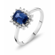 18 karaat ring met blauwe saffier en briljant GR3601WSB