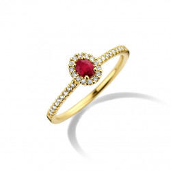 18 karaat ring met diamant en blauwe saffier GR4517GSB