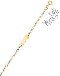 Orage Kids goud  9 Karaat Armband met naamplaat K2660